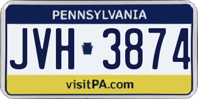 PA license plate JVH3874