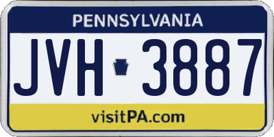 PA license plate JVH3887