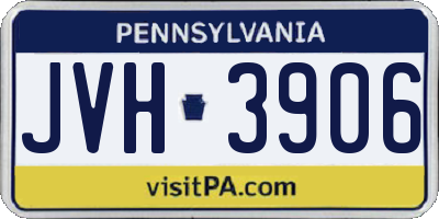 PA license plate JVH3906
