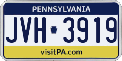 PA license plate JVH3919