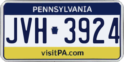 PA license plate JVH3924