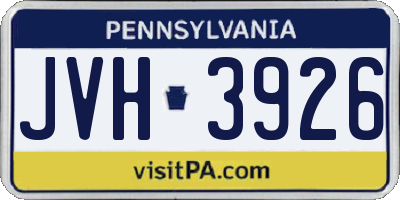 PA license plate JVH3926