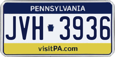 PA license plate JVH3936