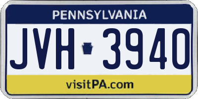 PA license plate JVH3940