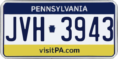 PA license plate JVH3943