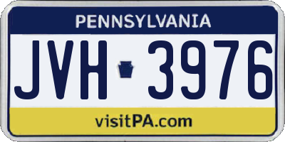 PA license plate JVH3976