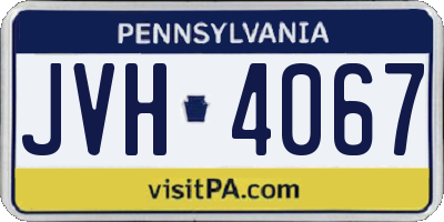 PA license plate JVH4067