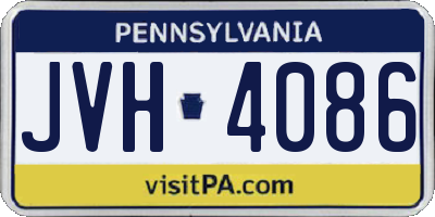 PA license plate JVH4086
