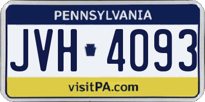 PA license plate JVH4093