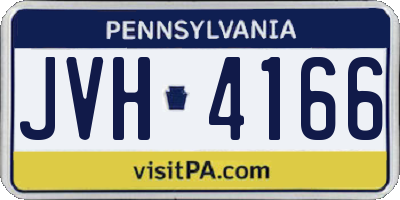 PA license plate JVH4166