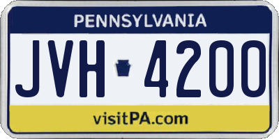 PA license plate JVH4200