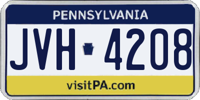 PA license plate JVH4208