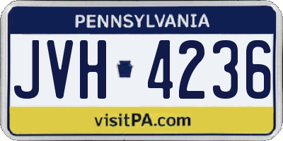PA license plate JVH4236