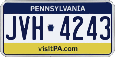 PA license plate JVH4243
