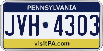 PA license plate JVH4303
