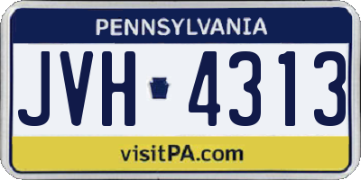 PA license plate JVH4313