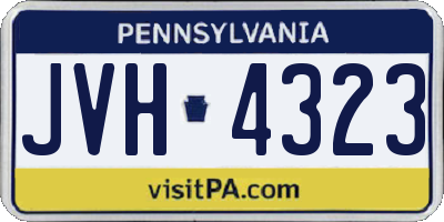 PA license plate JVH4323