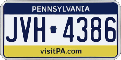PA license plate JVH4386