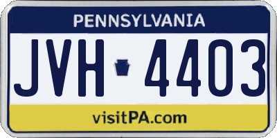 PA license plate JVH4403