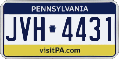 PA license plate JVH4431