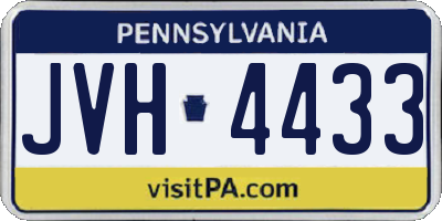 PA license plate JVH4433