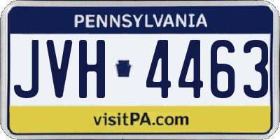 PA license plate JVH4463