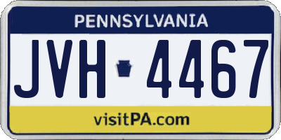 PA license plate JVH4467