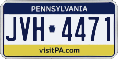 PA license plate JVH4471