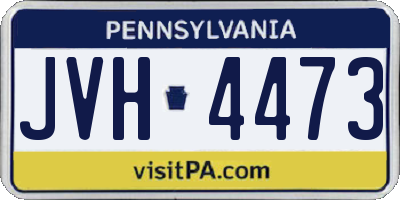 PA license plate JVH4473