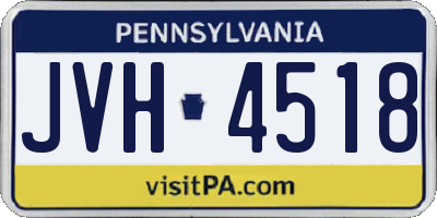 PA license plate JVH4518