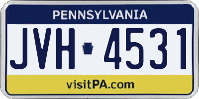 PA license plate JVH4531