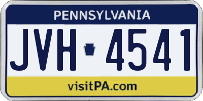 PA license plate JVH4541