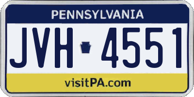PA license plate JVH4551