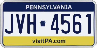 PA license plate JVH4561