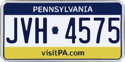 PA license plate JVH4575