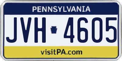 PA license plate JVH4605