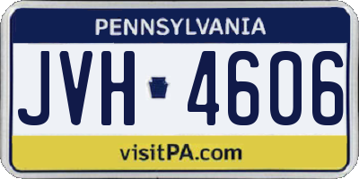 PA license plate JVH4606