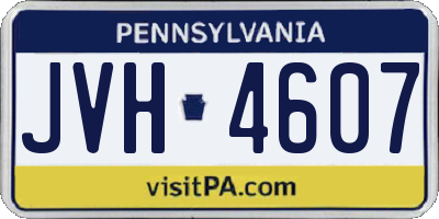 PA license plate JVH4607