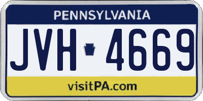 PA license plate JVH4669