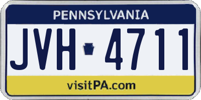 PA license plate JVH4711