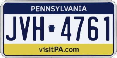 PA license plate JVH4761