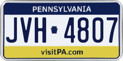 PA license plate JVH4807
