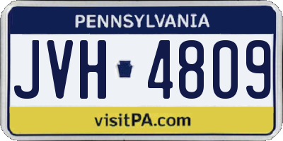 PA license plate JVH4809