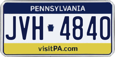 PA license plate JVH4840