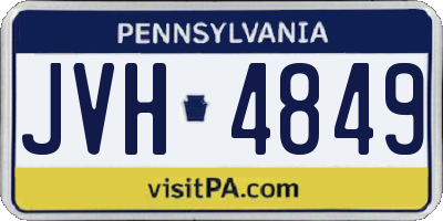 PA license plate JVH4849
