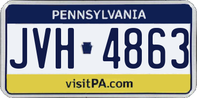 PA license plate JVH4863