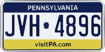 PA license plate JVH4896