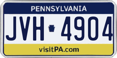 PA license plate JVH4904