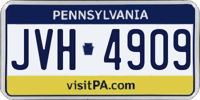 PA license plate JVH4909