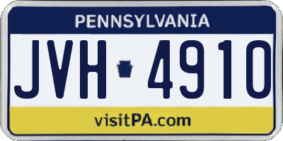 PA license plate JVH4910